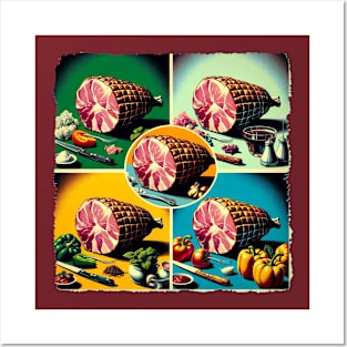 Pop Art Holiday Ham: A Festive Feast for the Eyes - Christmas Ham Posters and Art